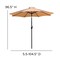 Flash Furniture Faux Teak 30 x 48 Patio Table-Tan Umbrella & Base XU-DG-UH3048-UB19BTN-GG - alternate 7
